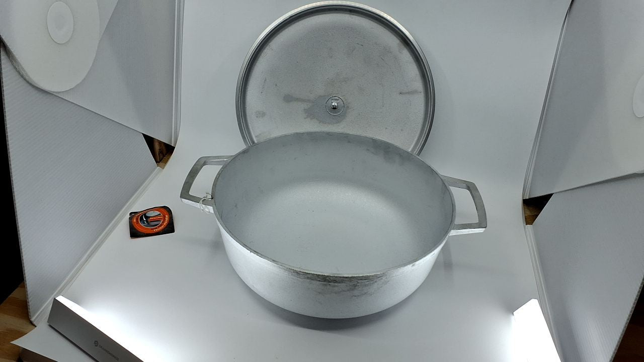 IMUSA 7.5 Qt Silver Caldero w/ Lid - Traditional Aluminum Cooking Pot