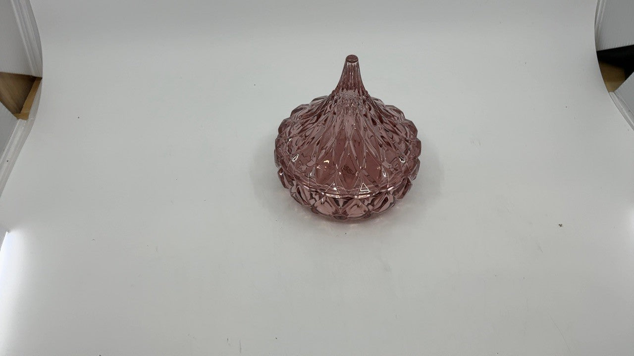 Godinger Blush Glass Hershey Kiss Candy Dish - A Sweet and Stylish Delight