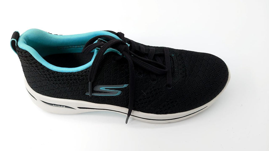 Arch Fit Lace-Up Sneakers Black Aqua Women's Plus Size 7.5 M