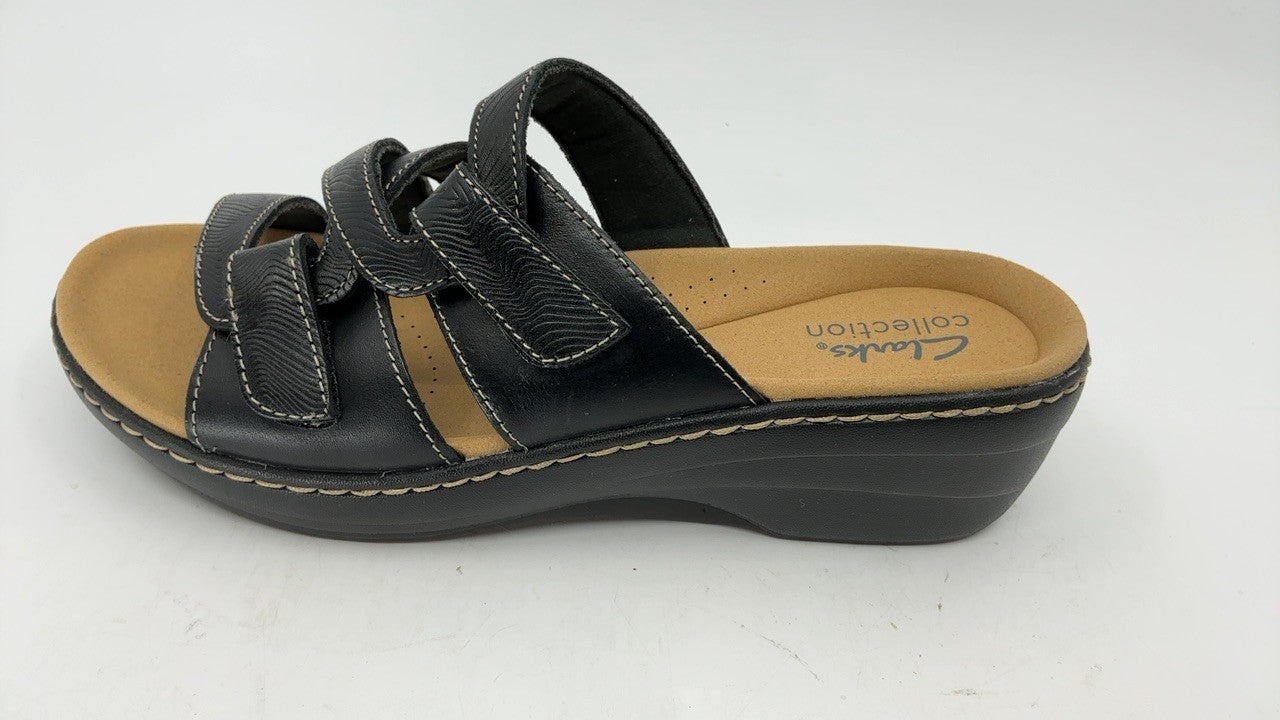 Clarks womens Merliah Karli Sandal, Black Leather, 9 US