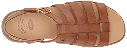 Dr. Scholl's Shoes Womens A OK Flat Sandal Brown Smooth 9.5 M