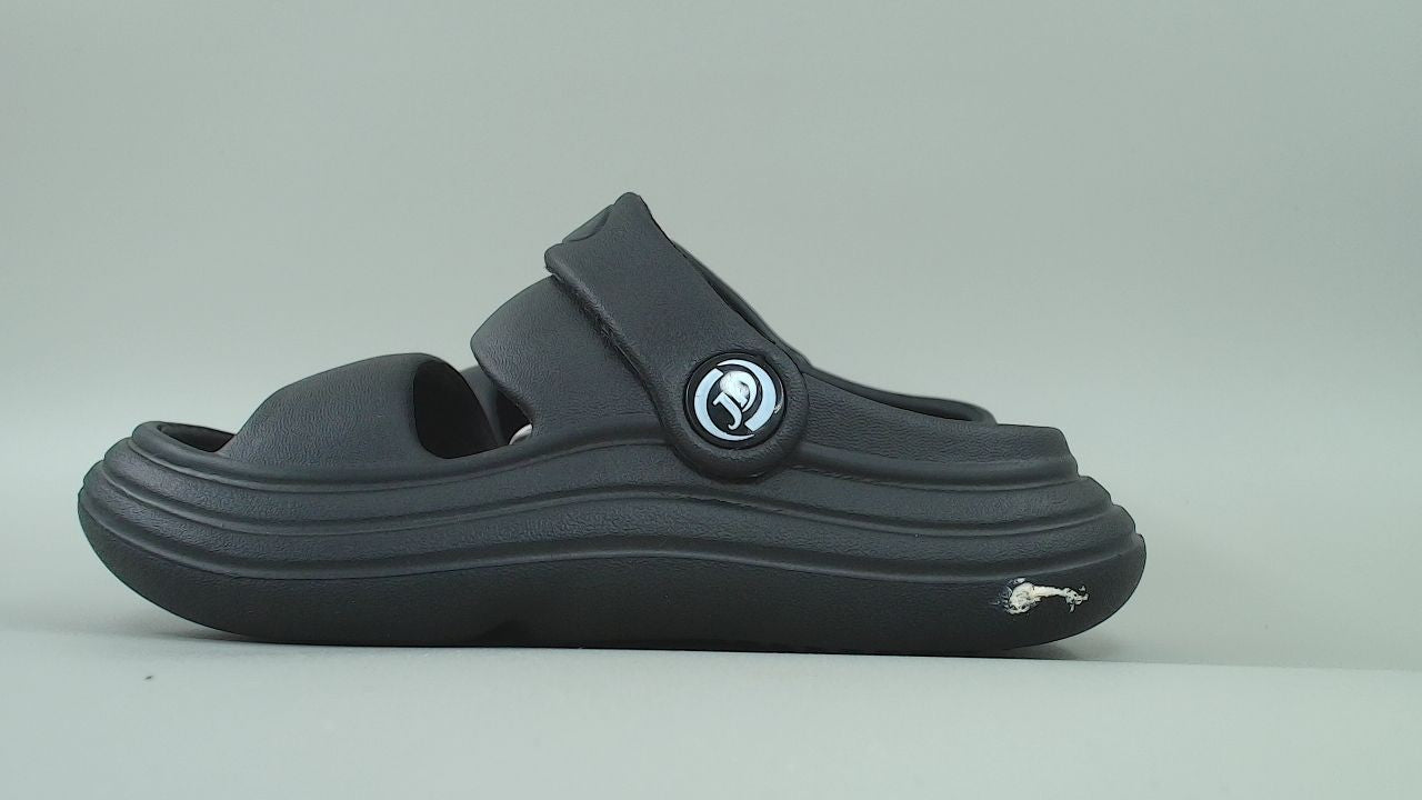 Axcone Kids Comfort Clogs Slippers Boys Girls Slides Shoes, Black-24/25