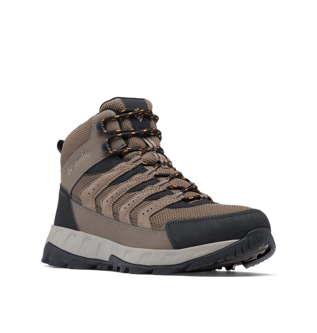 Columbia Mens Strata Trail Mid Waterproof, Mud/Desert Sun, 10