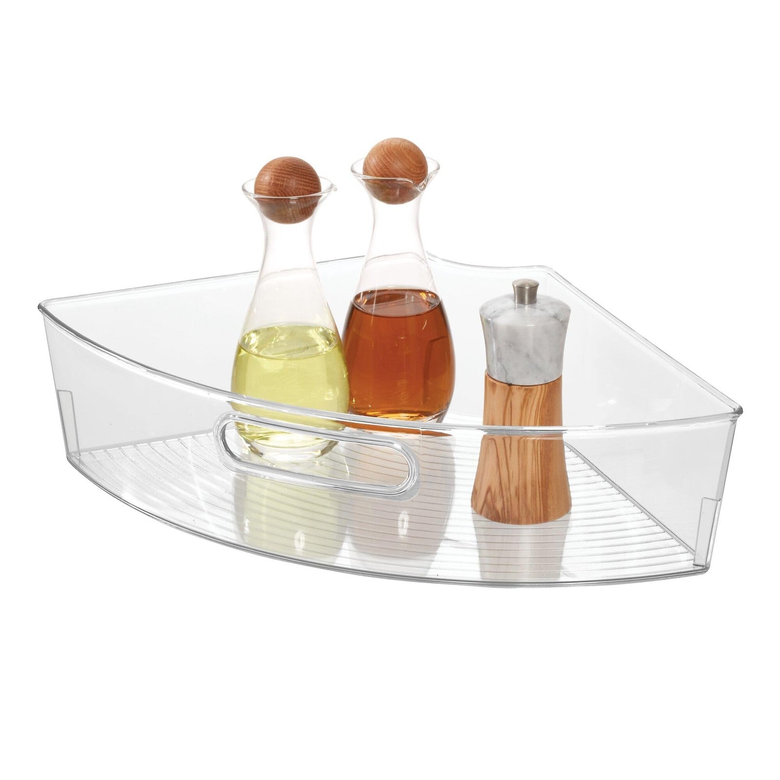 Clear 1/4 Wedge Lazy Susan Organizer Bin - Kitchen Storage