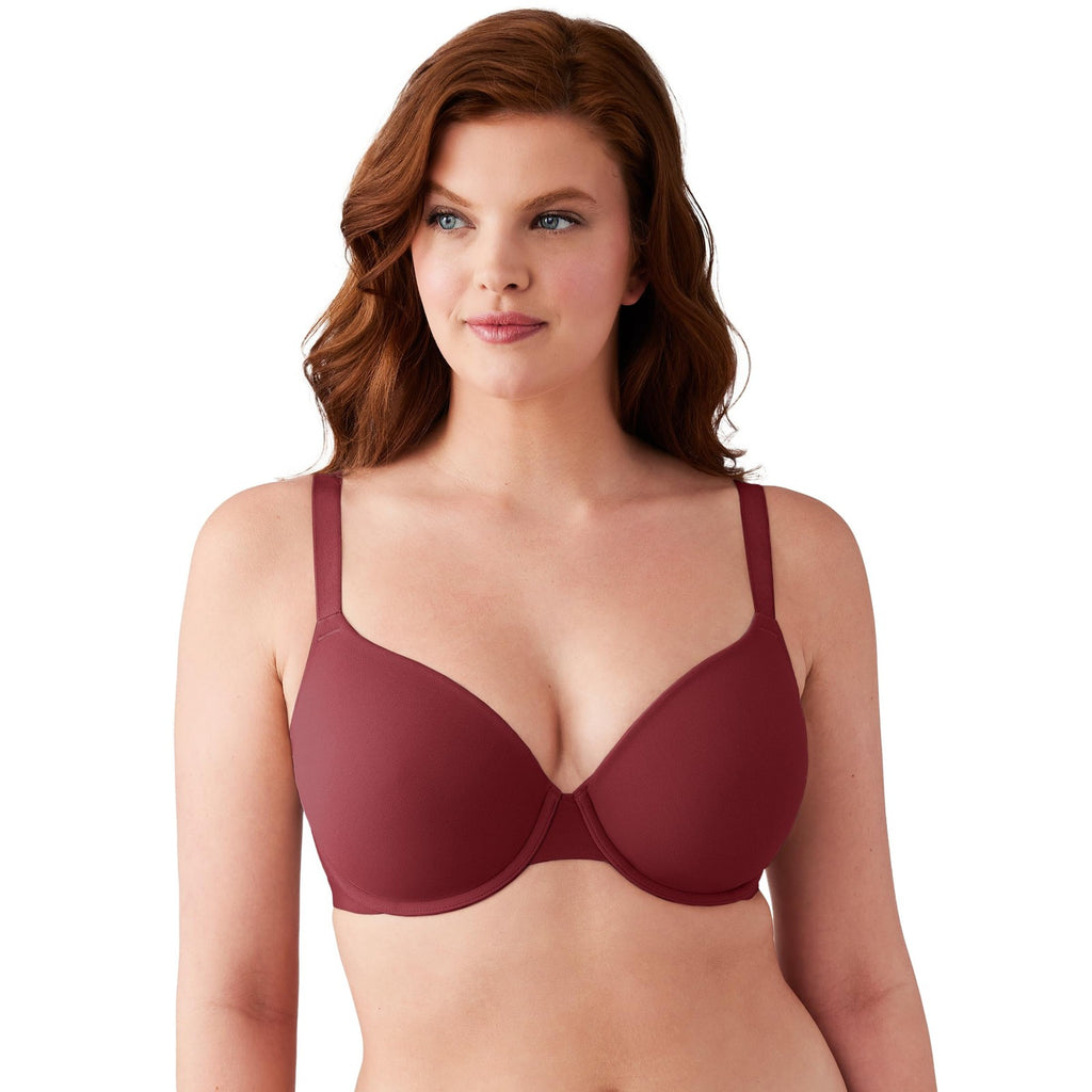Wacoal Women's Shallow Top Shape Revelation T-Shirt Bra, Cordovan, 32DDD