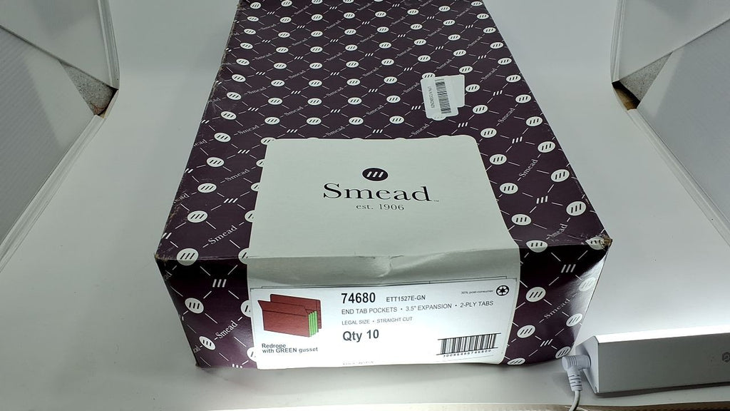 Smead Legal Size End Tab Pockets, Extra Wide, 3-1/2" Expansion, 10 Count