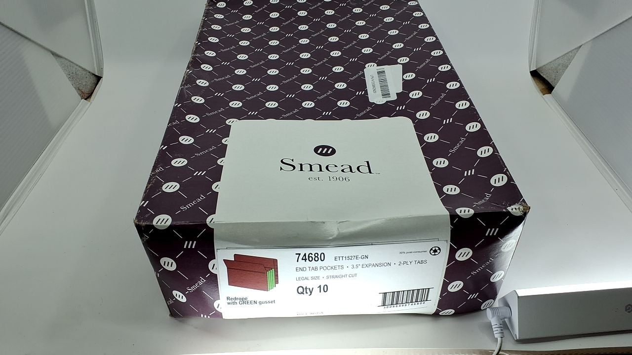 Smead Legal Size End Tab Pockets, Extra Wide, 3-1/2" Expansion, 10 Count