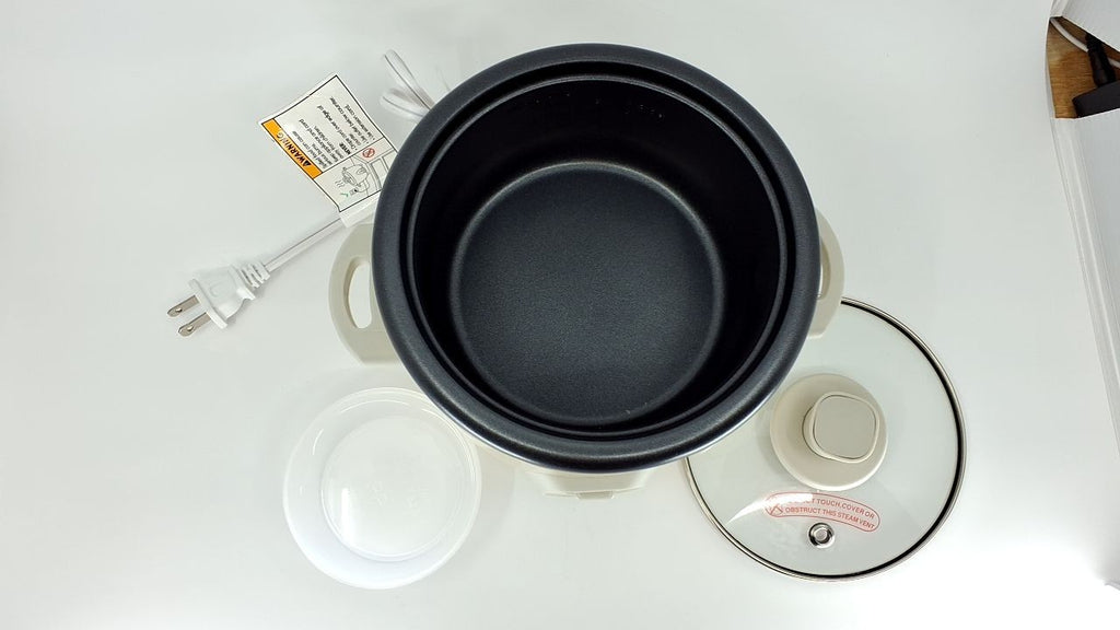 Aroma Mini Grain Cooker 2-Cup Uncooked 4-Cup Cooked Milk Tea Color