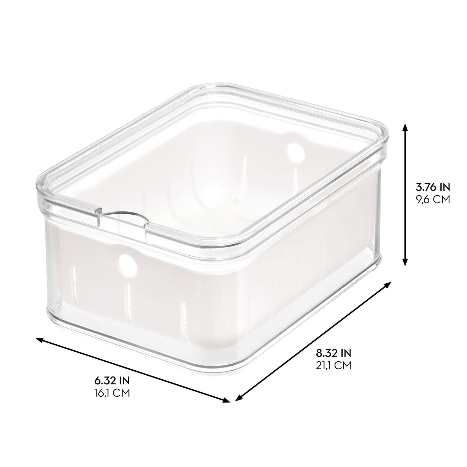 Berry Bin Set of 2 - iDesign Clear/White Storage w/ Removable Colander