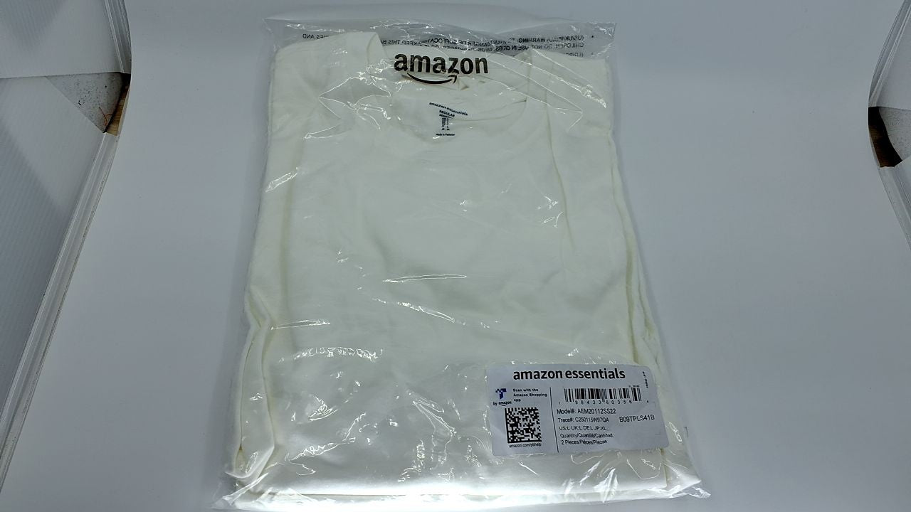 Men's Cotton Regular-Fit Crewneck T-Shirts, Pack of 2, White, Large