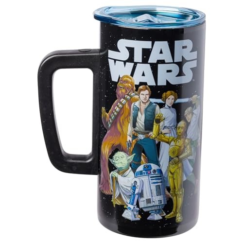 15oz Star Wars Stainless Steel Travel Mug w/ Handle - Luke, Leia, Yoda