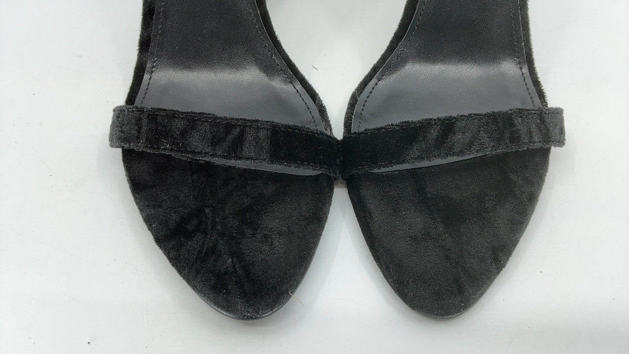 Nine West Women's Reina2 Heeled Sandal, Black Velvet 005, 8