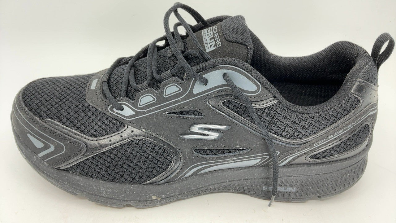 Skechers Men's Go Run Consistent Sneaker, Black/Charcoal, 11.5 X-Wide