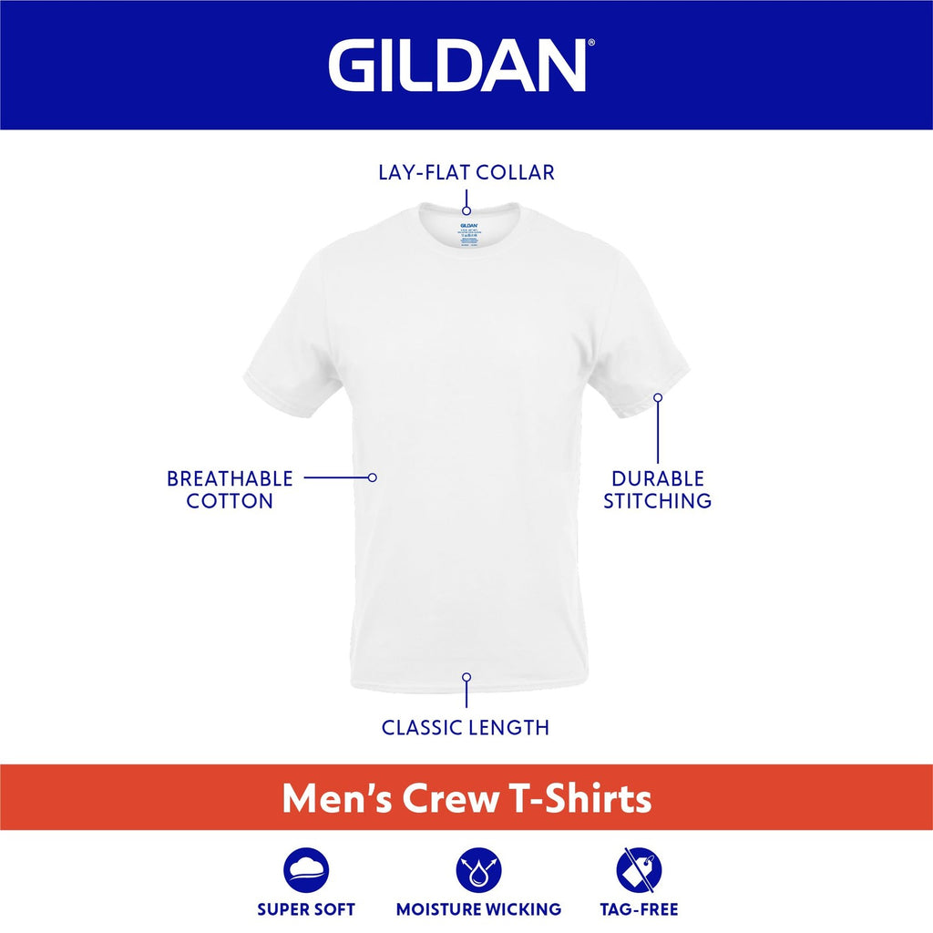 Gildan Men's Crew T-Shirts 5-Pack, Navy/Heather Navy/Indigo Blue, 2X-Large