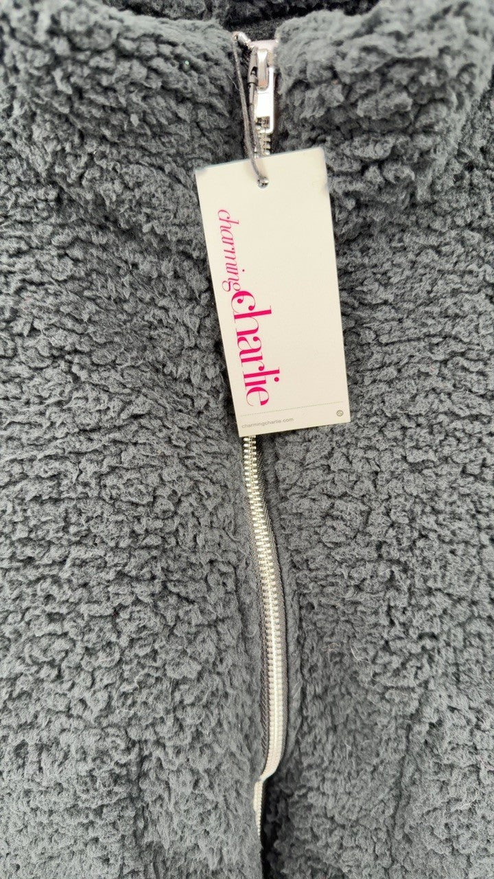 Cozy Zip Up Cropped Sherpa Jacket