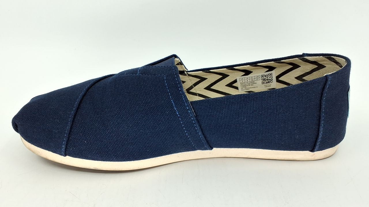 TOMS Men's Alpargata Loafer Flat, Blue Recycled Cotton Canvas, 9