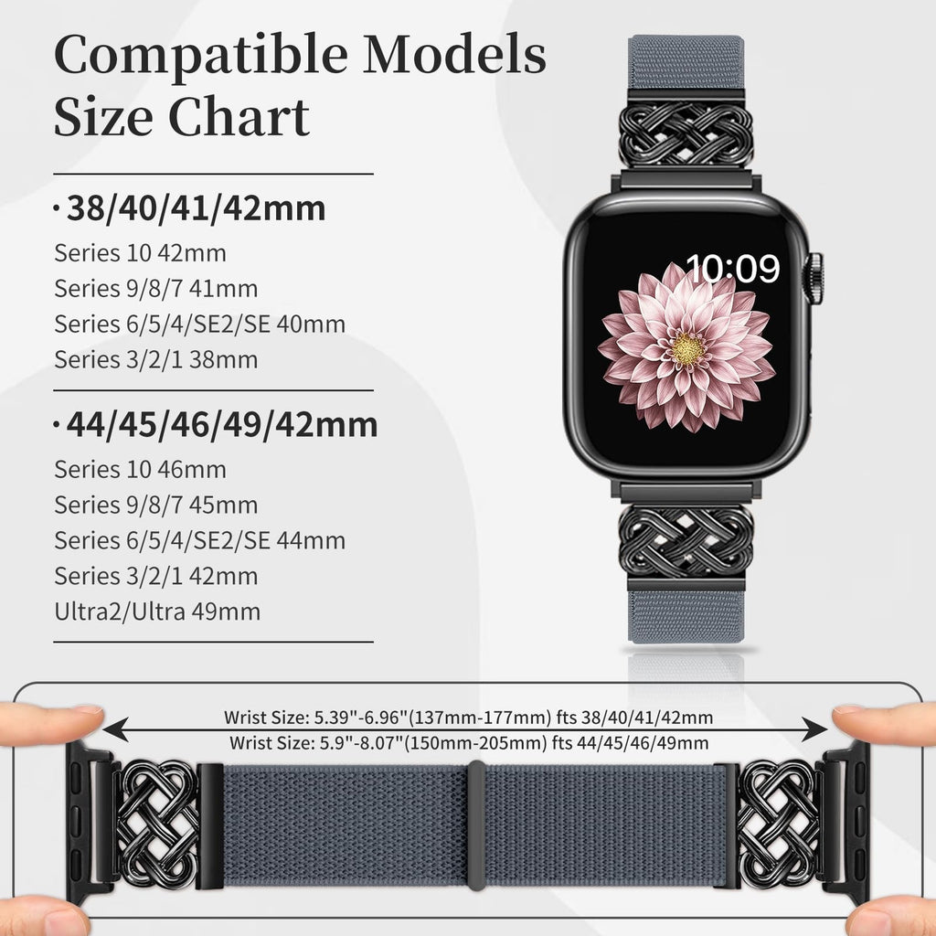 Adjustable Nylon Band for Apple Watch 38mm 40mm 41mm 42mm 44mm 45mm 46mm