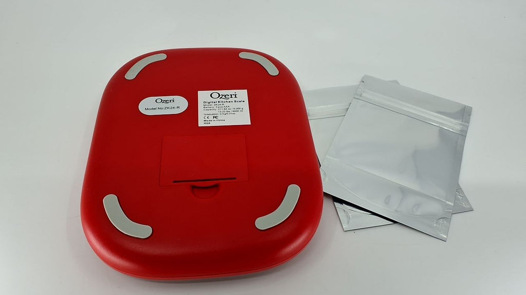 Ozeri ZK24 Kitchen Scale, 0.5g Precision, Easy Tare, Red