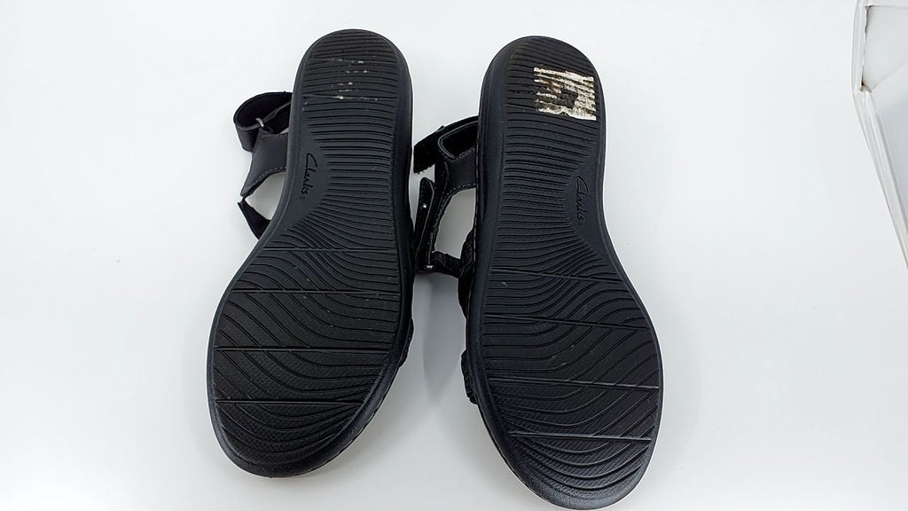 Clarks Women's Laurieann Rena Flat Sandal, Black Combi, 7