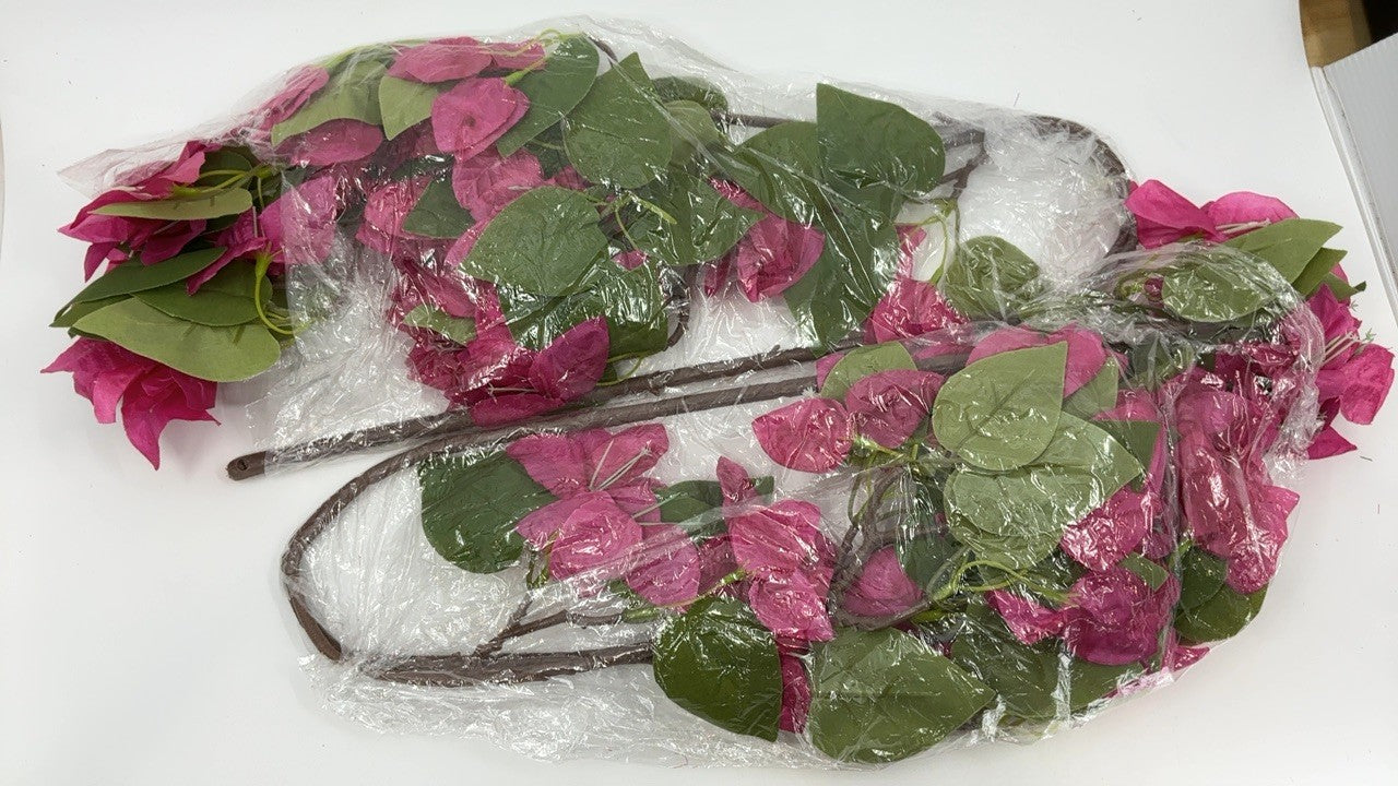 Artificial Bougainvillea Branches 33.46 In Red Silk Flowers - 2 Pcs