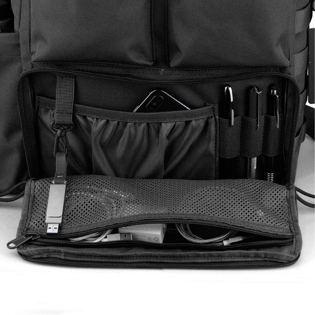 Durable Black Tactical Messenger Bag 17.3 in Sling Shoulder Pack