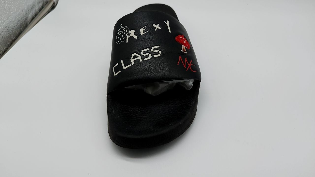 Coach Men's Slide Sandal with Sketch Print Platform, Charcoal/Black, 11