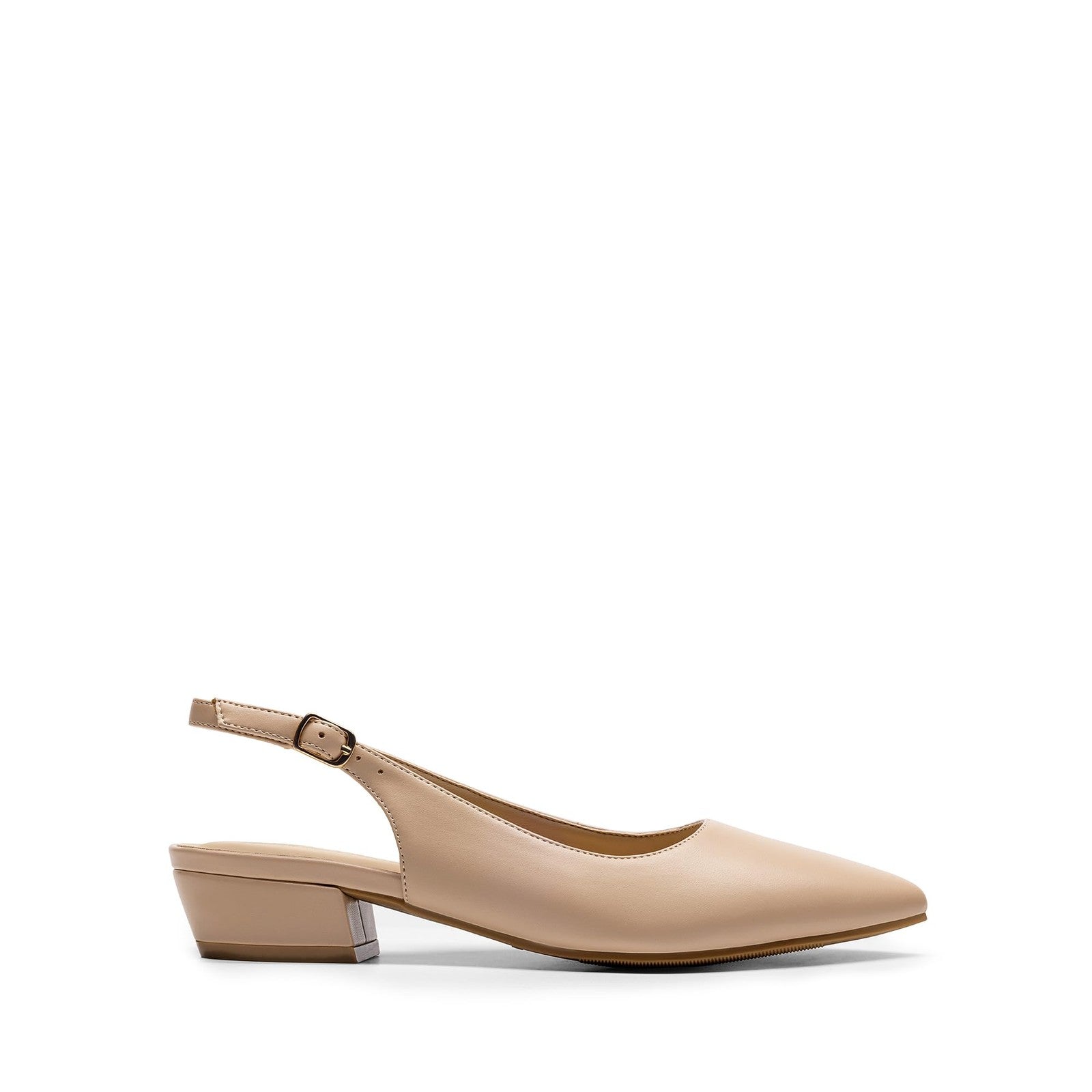 DREAM PAIRS Women’s Slingback Low Block Heels Size 8.5 Nude DWUMPU2504