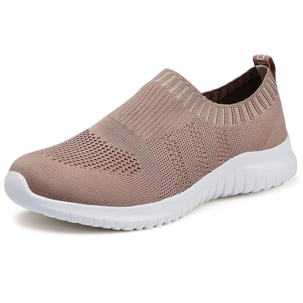Slip On Athletic Walking Shoes for Women Apricot 39.5 - Comfortable Sneakers