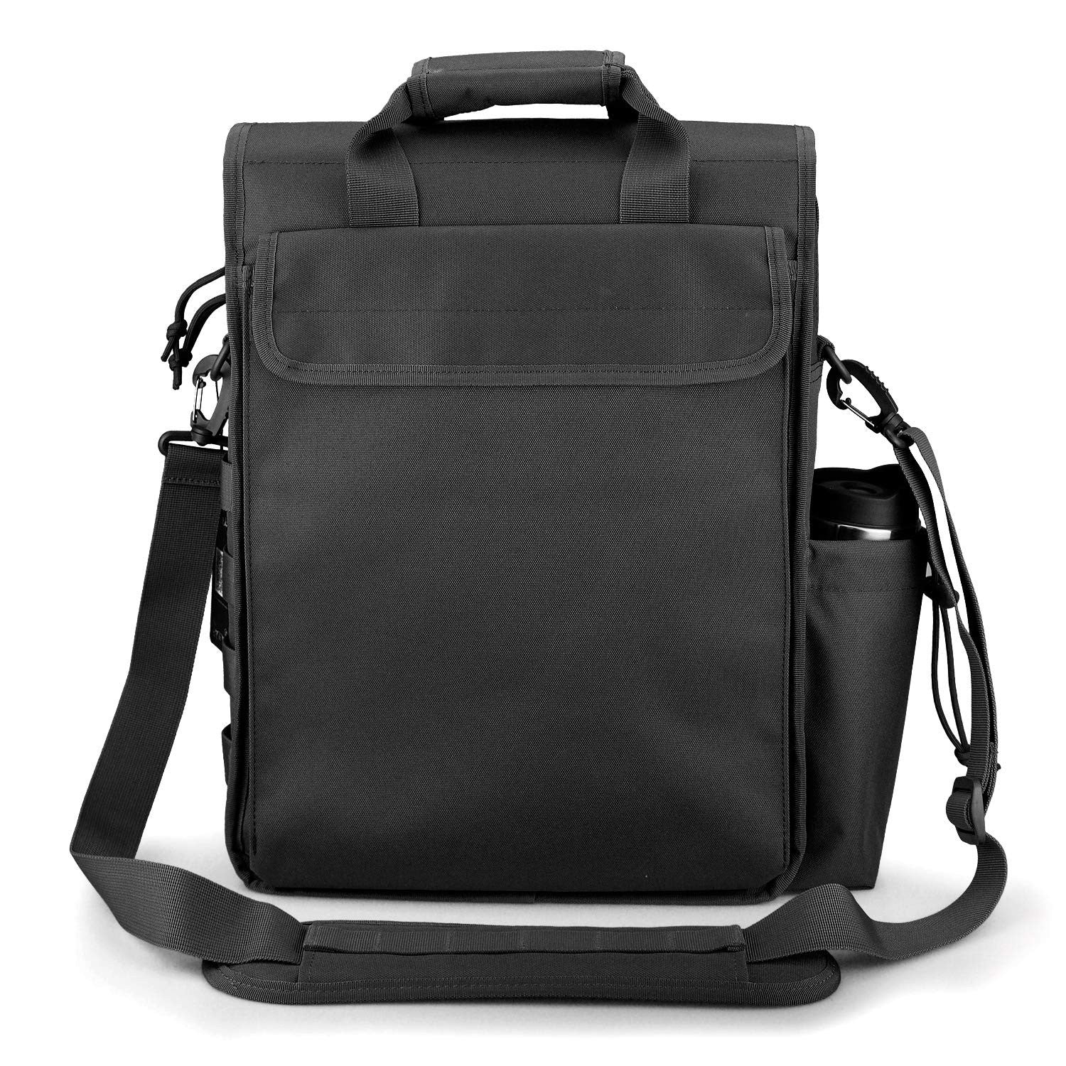 Durable Black Tactical Messenger Bag 17.3 in Sling Shoulder Pack