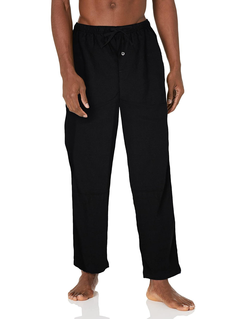 X-Small Black Flannel Pajama Pants for Men, Comfortable Sleepwear Size X-Small