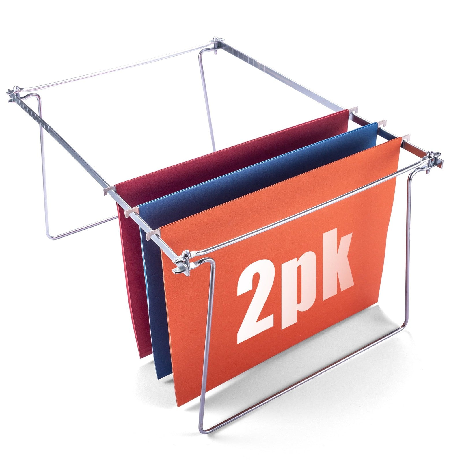 Hanging File Frame, Letter Size, Adjustable 14-18 In, Silver, 2 Count