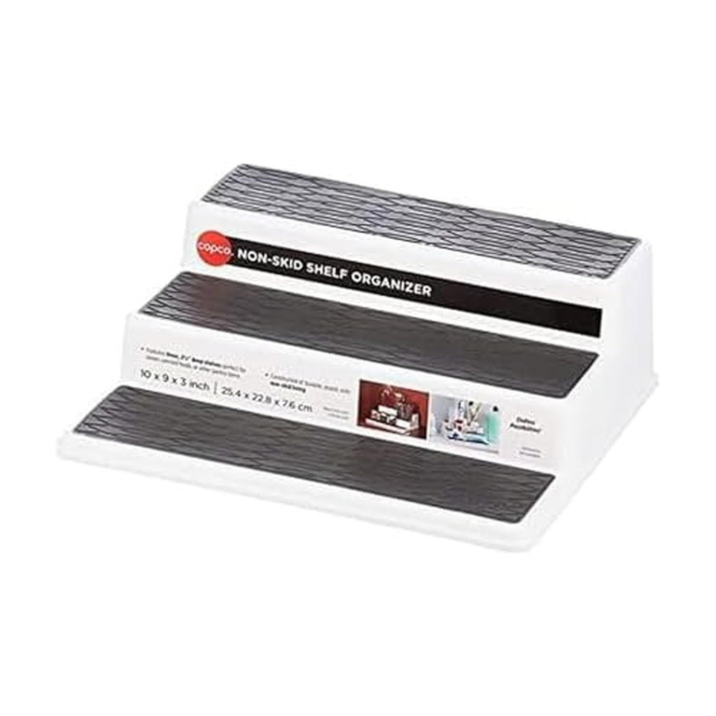 Copco 3-Tier Spice Organizer, 10-Inch Non-Slip Shelf for Cabinets