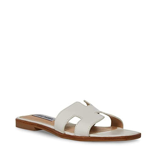 Steve Madden Women's Hadyn Sandal, White Leather, 8.5
