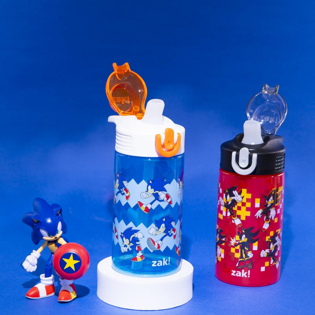 Sonic & Shadow 16oz Water Bottles, BPA-Free, Leak-Proof, 2-Pack