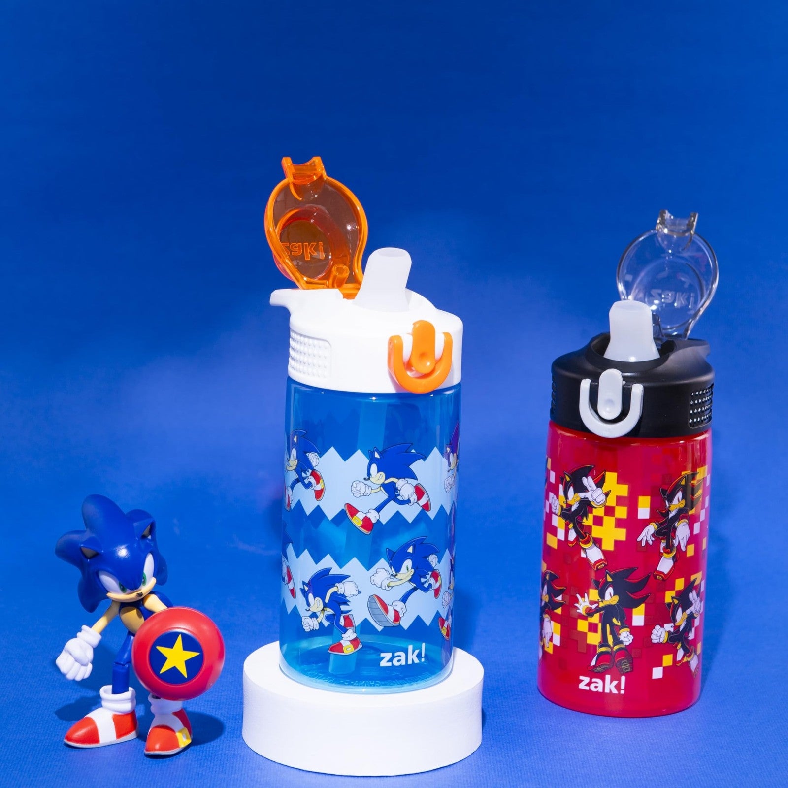 Sonic & Shadow 16oz Water Bottles, BPA-Free, Leak-Proof, 2-Pack