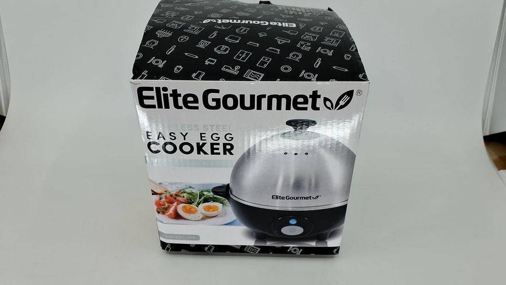 Elite Gourmet EGC-508 Egg Cooker, 7 Egg, Stainless Steel, Auto Shut-Off