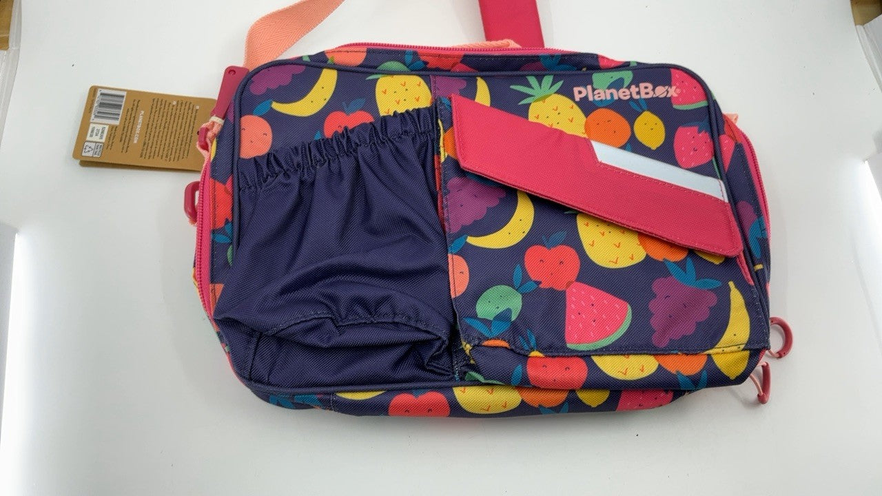Durable PlanetBox Lunch Bag, Tutti Frutti, Insulated w/ Pockets for Snacks