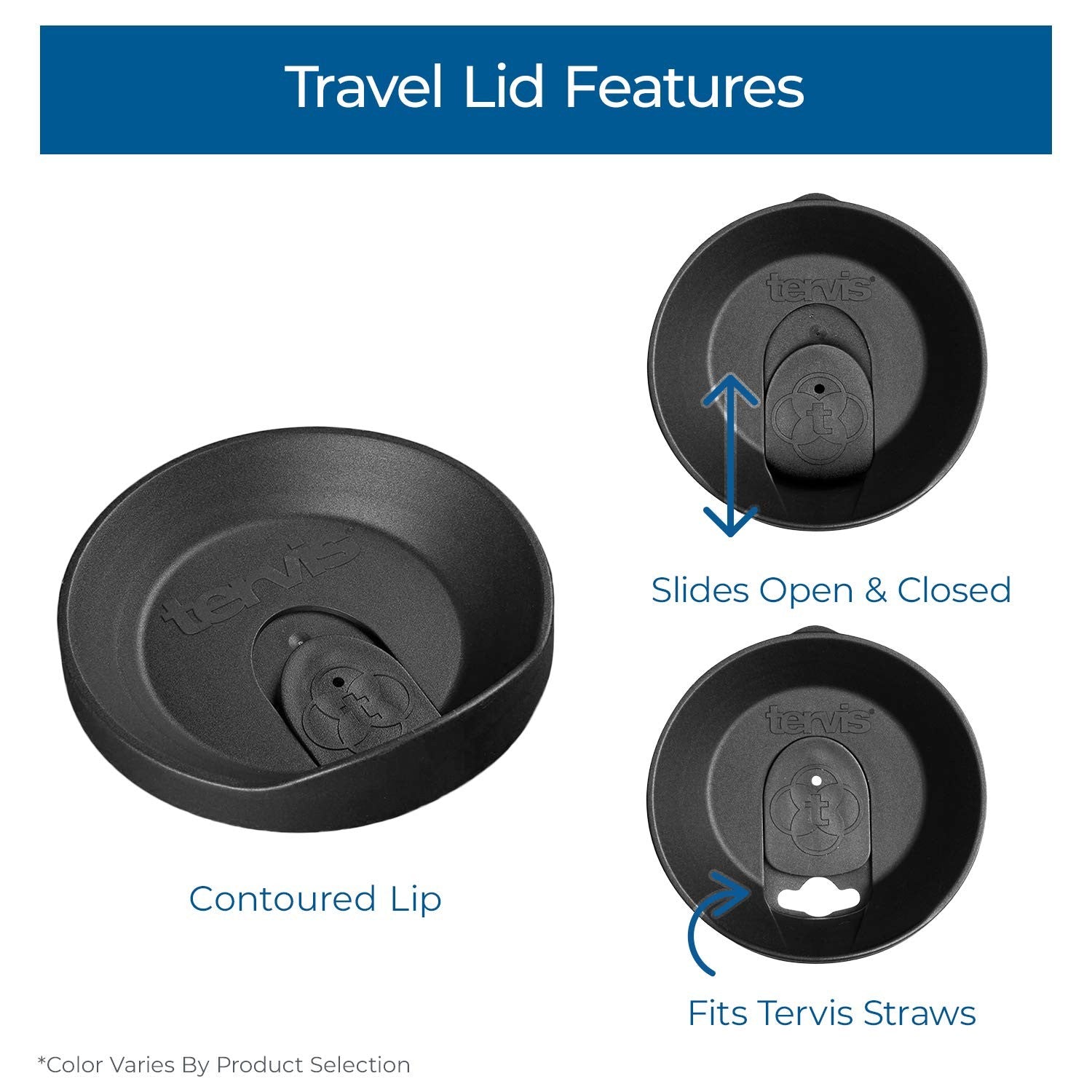 Tervis Brown Travel Lid Fits 24oz Tumblers & 16oz Mugs Insulated Drinkware