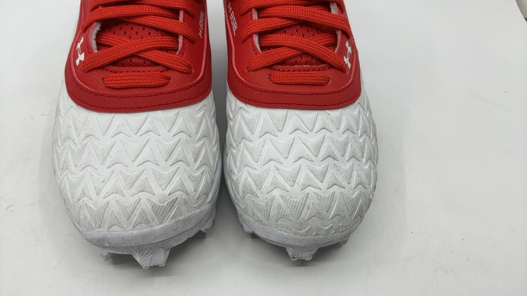 Under Armour Boys' Baseball Cleats Leadoff Mid RM JR 3.0 Red/White 1