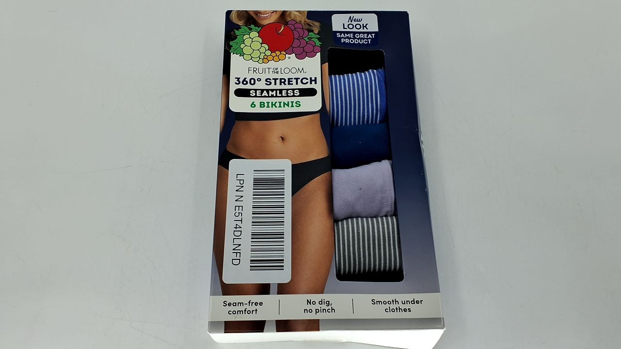 Fruit Of The Loom Women's Seamless Underwear, 6 Pack, Size 6, Colors May Vary