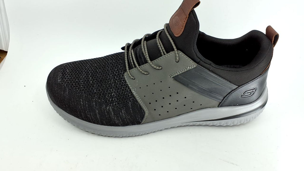 SKECHERS Delson 3.0 Cicada Men's Sneakers 11.5 Wide Black/Grey