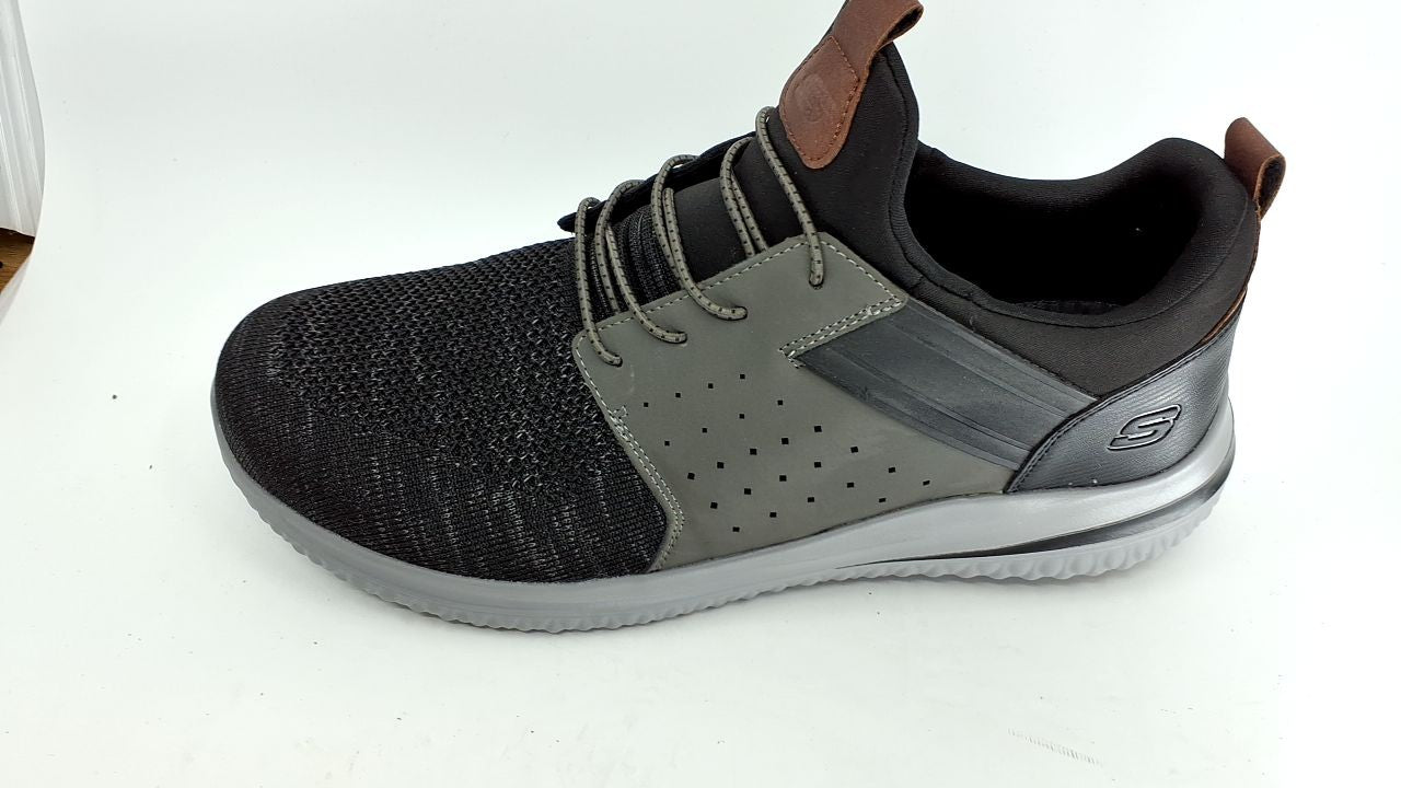SKECHERS Delson 3.0 Cicada Men's Sneakers 11.5 Wide Black/Grey