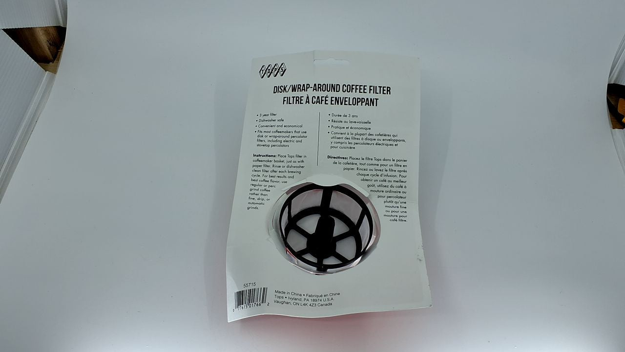 Tops Perma-Brew 3 Year Re-useable Coffee Filter, Disk/Wrap Around