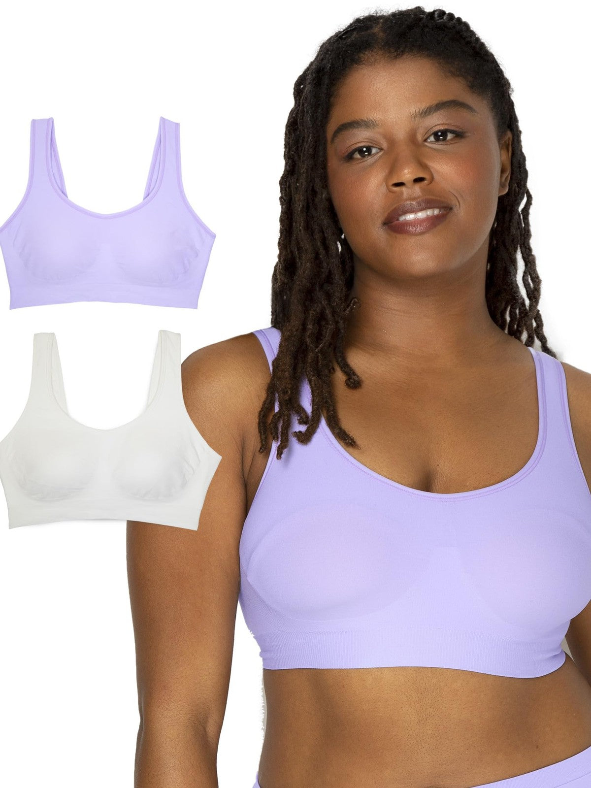 Fruit of the Loom Women's Wireless Bra, Full Coverage, Medium, Lilac