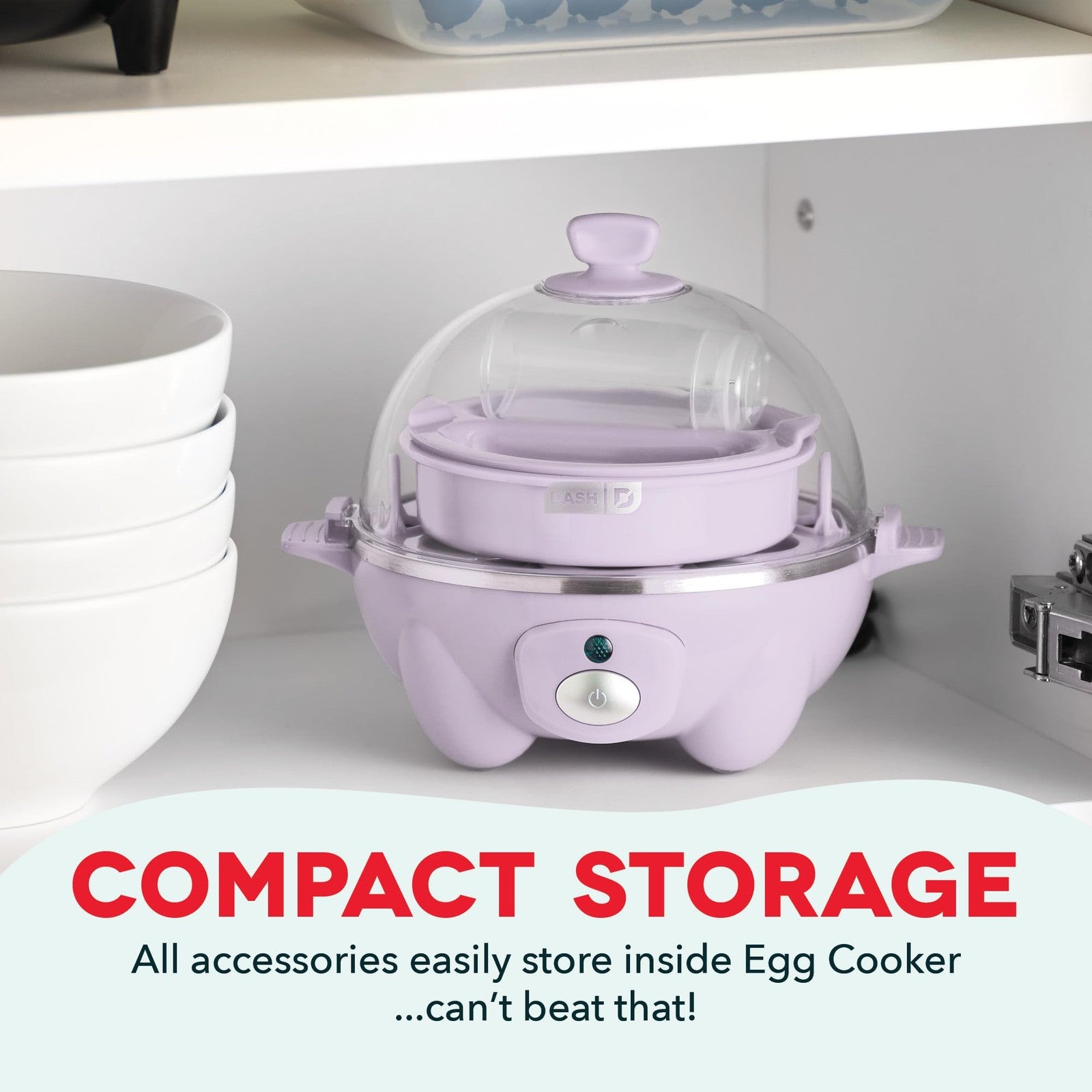 DASH 7 Egg Capacity Egg Cooker Lavender for Hard Boiled & Poached