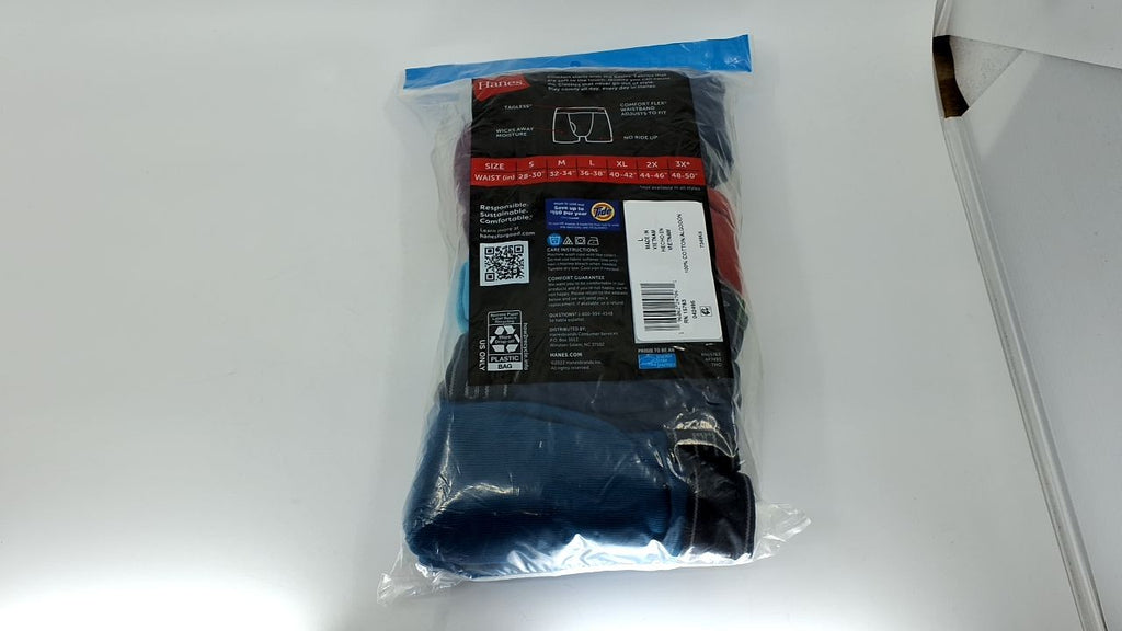 Men's Large Boxer Briefs 6 Pack Cotton Cool Dri Moisture-Wicking Assorted