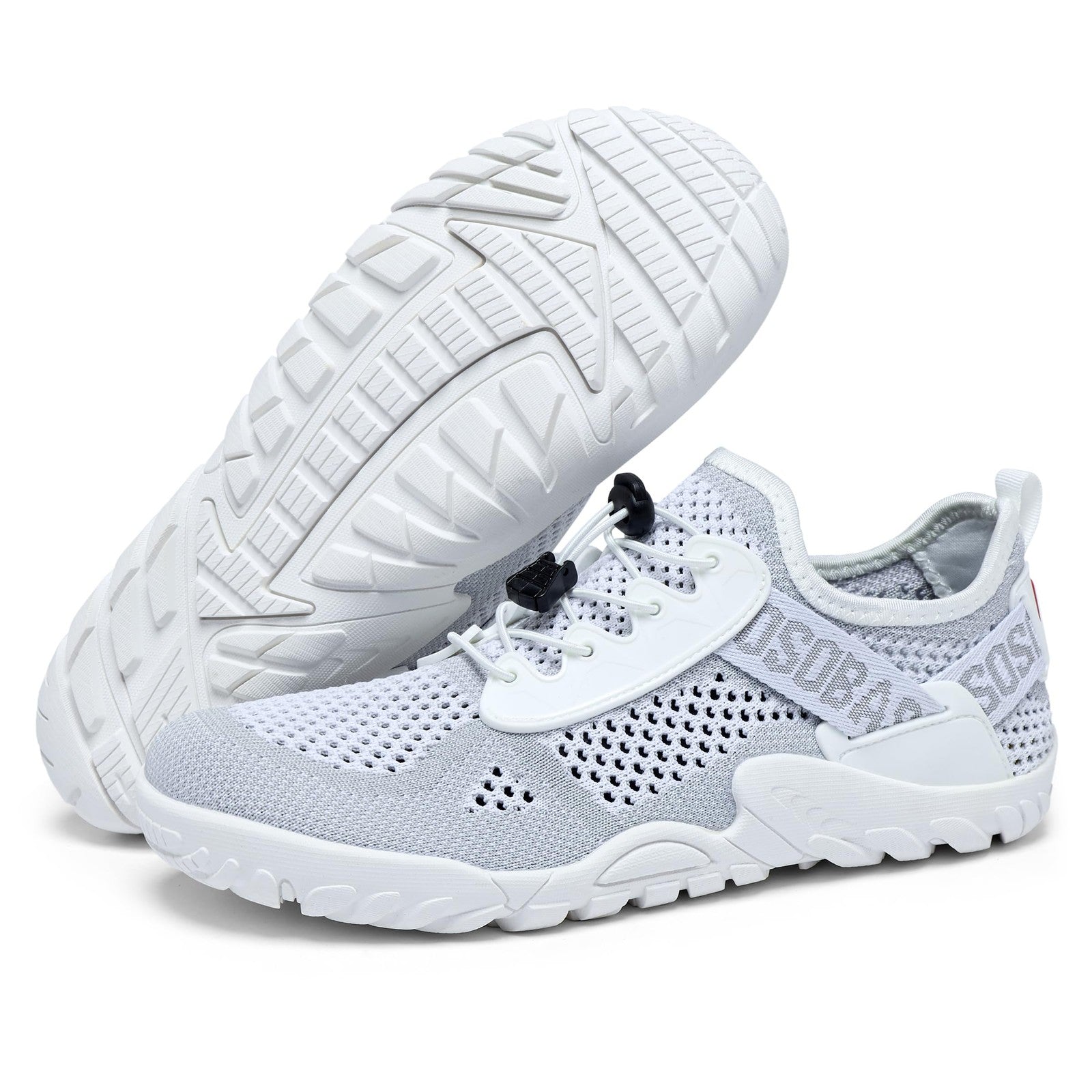 Men's Aqua Water White Shoes 9.5 White Hiking Swim Shoes for Beach & Pool