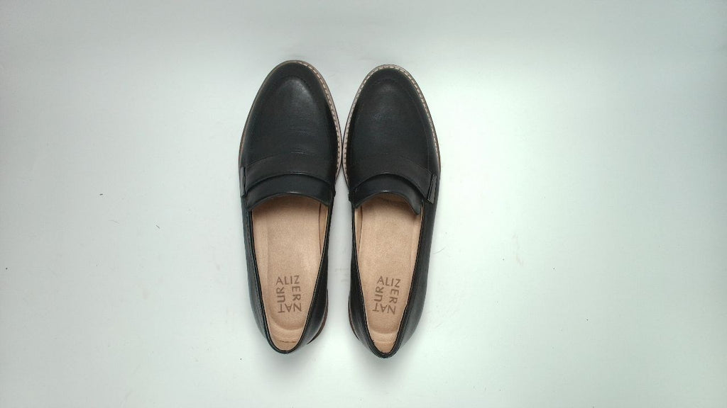 Naturalizer Womens Adaline Slip On Lightweight Loafer ,Black Leather, 8M