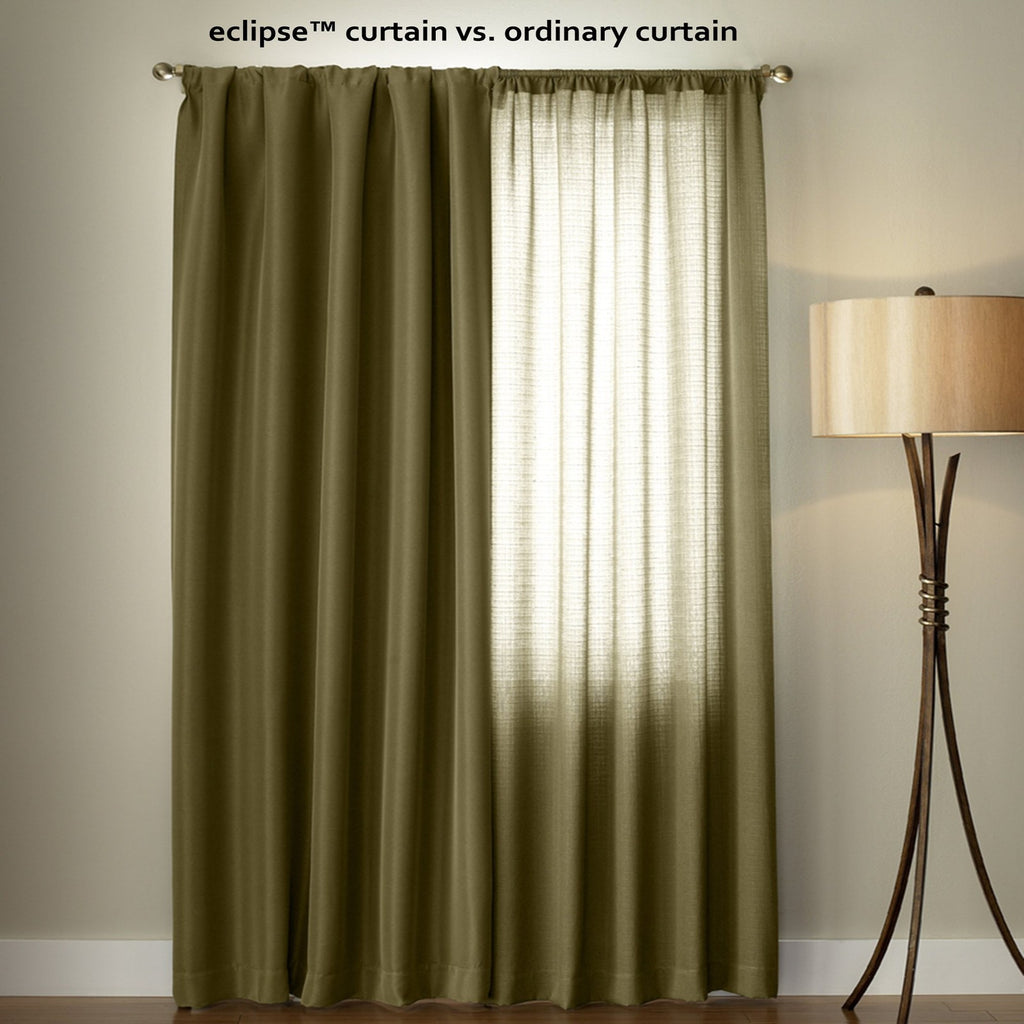 Eclipse Kendall Blackout Curtain 42x84in White Rod Pocket Panel