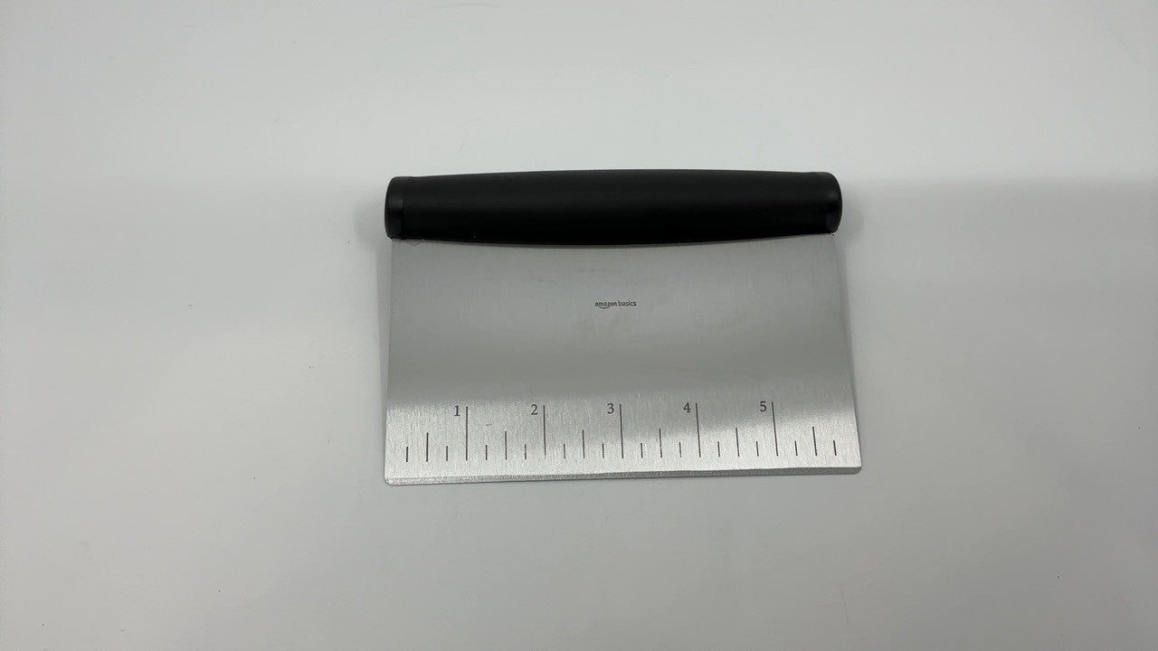 6 In Scraper/Chopper Tool, Stainless Steel, Black & Silver, Kitchen Utensil